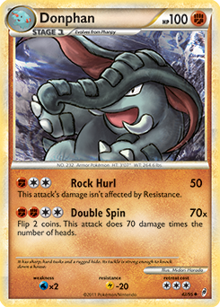 Uncommon Pokémon card Donphan 42/95 from Call of Legends expansion
