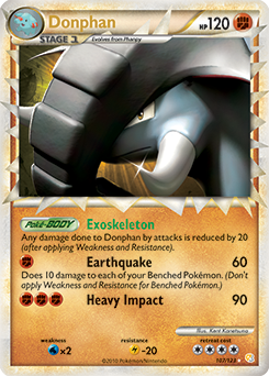 Prime Pokémon Pokémon card Donphan 107/123 from HeartGold SoulSilver expansion