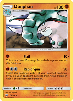 Uncommon Pokémon card Donphan 73/168 from Celestial Storm expansion