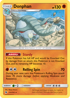 Donphan 112/214 Pokémon card from Lost Thunder for sale at best price