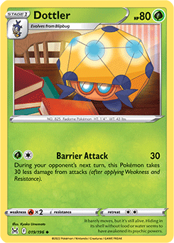 Uncommon Pokémon card Dottler 019/196 from Lost Origin expansion