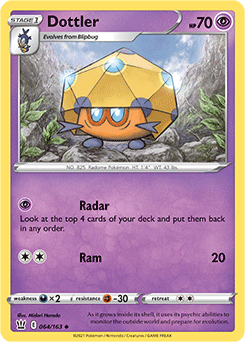 Dottler 64/163 Pokémon card from Battle Styles for sale at best price