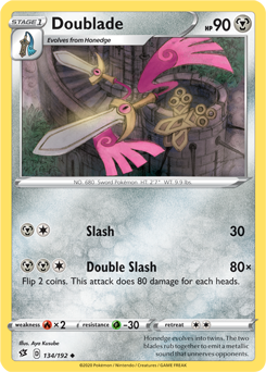 Doublade 134/192 Pokémon card from Rebel Clash for sale at best price