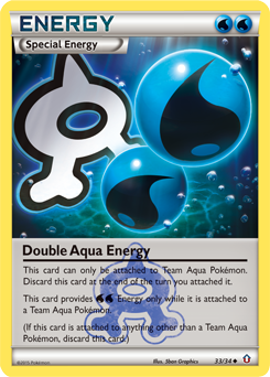 Uncommon Pokémon card Double Aqua Energy 33/34 from Double Crisis expansion