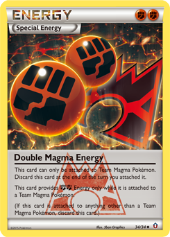 Uncommon Pokémon card Double Magma Energy 34/34 from Double Crisis expansion