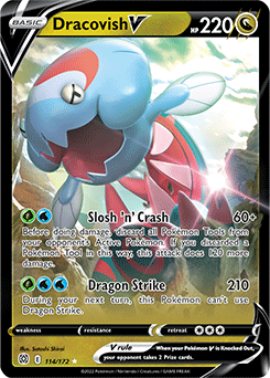 Ultra rare V Pokémon card Dracovish V 114/172 from Brilliant Stars expansion