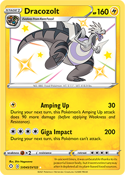 Shining Pokémon Pokémon card Dracozolt SV045/SV122 from Shining Fates expansion