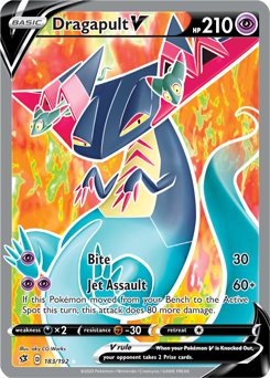 Full Art Pokémon Pokémon card Dragapult V 183/192 from Rebel Clash expansion
