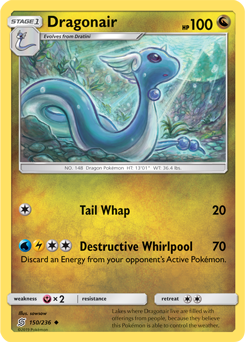 Uncommon Pokémon card Dragonair 150/236 from Unified Minds expansion