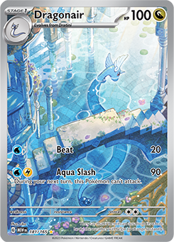 Illustration rare Pokémon card Dragonair 181/165 from 151 expansion