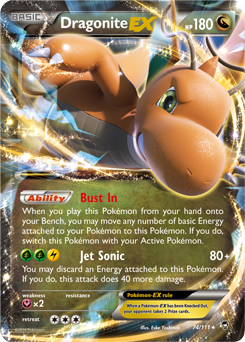Pokemon Dragonite EX 74/111 Holo Ultra Rare Furious Fists Lightly Played