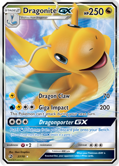 Dragonite GX 37/70 Pokémon card from Dragon Majesty for sale at best price