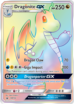 Promo Pokémon card Dragonite GX SM156 from Sun and Moon Promos expansion