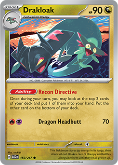 Carte Pokémon Communes Dispareptil 159/217 de la série Héros Transcendants