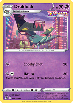 Uncommon Pokémon card Drakloak 129/264 from Fusion Strike expansion