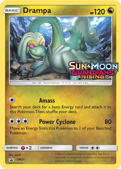 Promo Pokémon card Drampa SM21 from Sun and Moon Promos expansion