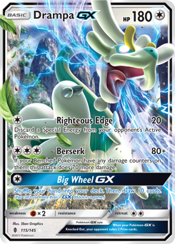 Drampa GX 115/145 Pokémon card from Guardians Rising for sale at best price