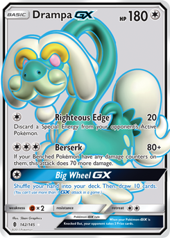 Drampa GX 142/145 Pokémon card from Guardians Rising for sale at best price