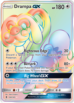 Drampa GX 160/145 Pokémon card from Guardians Rising for sale at best price
