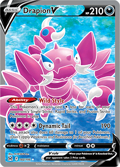 Drapion V 182/196 Pokémon card from Lost Origin for sale at best price