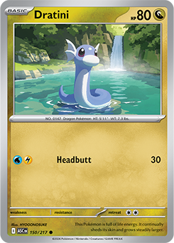 Common Pokémon card Dratini 150/217 from Ascended Heroes expansion