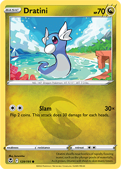 Dratini 129/195 Pokémon card from Silver Tempest for sale at best price