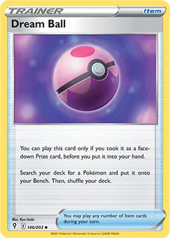 Uncommon Pokémon card Dream Ball 146/203 from Evolving Skies expansion
