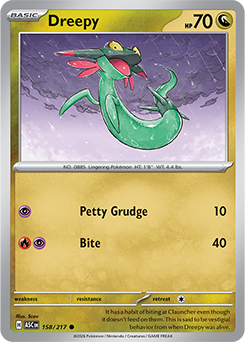 Carte Pokémon Communes Fantyrm 158/217 de la série Héros Transcendants