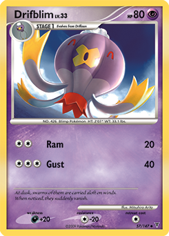 Uncommon Pokémon card Drifblim 57/147 from Supreme Victors expansion