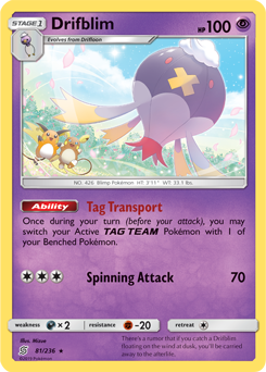Drifblim 81/236 Pokémon card from Unified Minds for sale at best price