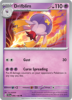 Uncommon Pokémon card Drifblim 090/198 from Scarlet & Violet expansion