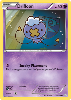 Common Pokémon card Drifloon 49/124 from Dragons Exalted expansion