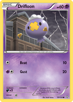 Common Pokémon card Drifloon 50/124 from Dragons Exalted expansion
