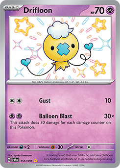 Drifloon 155/91 Pokémon card from Paldean fates for sale at best price