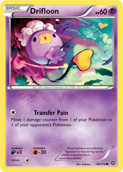 Common Pokémon card Drifloon 46/114 from Steam Siege expansion