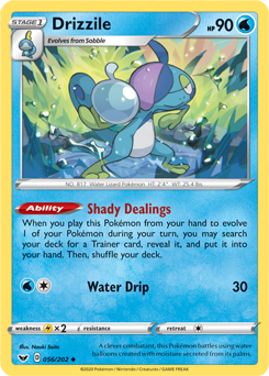 Uncommon Pokémon card Drizzile 56/202 from Sword & Shield expansion