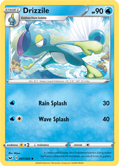 Uncommon Pokémon card Drizzile 57/202 from Sword & Shield expansion