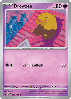 Common Pokémon card Drowzee 96/165 from 151 expansion