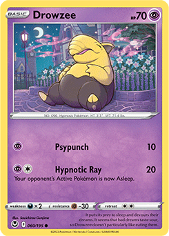 Common Pokémon card Drowzee 060/195 from Silver Tempest expansion