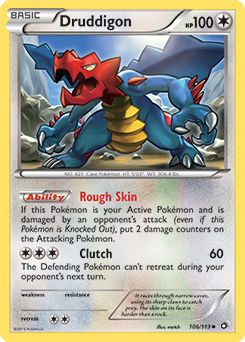 Carte Pokémon Druddigon 106/113 de la série Legendary Treasures en vente au meilleur prix