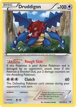 Rare Pokémon card Druddigon 89/101 from Noble Victories expansion