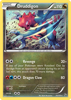 Druddigon 70/106 Pokémon card from Flashfire for sale at best price