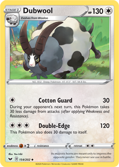 Dubwool 154/202 Pokémon card from Sword & Shield for sale at best price