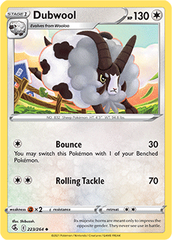 Uncommon Pokémon card Dubwool 223/264 from Fusion Strike expansion