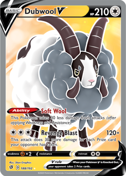 Dubwool V 188/192 Pokémon card from Rebel Clash for sale at best price