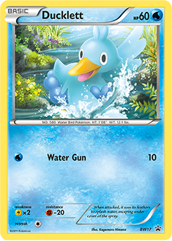 Promo Pokémon card Ducklett BW17 from Back & White Promos expansion