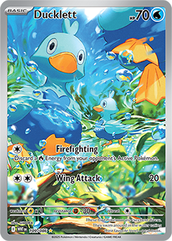 Illustration rare Pokémon card Ducklett 109/86 from White Flare expansion
