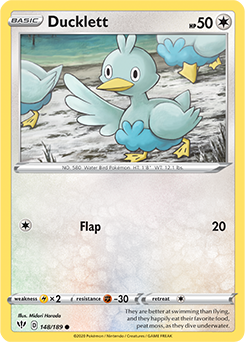 Common Pokémon card Ducklett 148/189 from Darkness Ablaze expansion