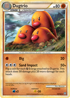 Rare Pokémon card Dugtrio 19/102 from Triumphant expansion