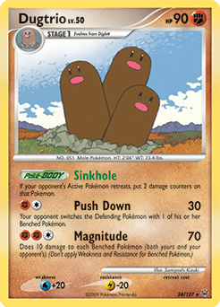 Rare Pokémon card Dugtrio 24/127 from Platinuim expansion